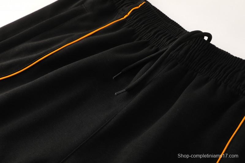 26/27 Roma Black Full Zipper Hooded Jacket Tracksuit + Long Pants