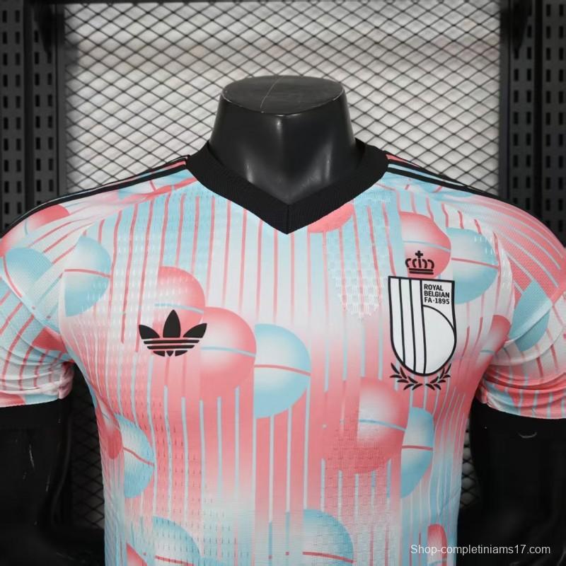 2026 Player Version Belgium Away White Pink Jersey