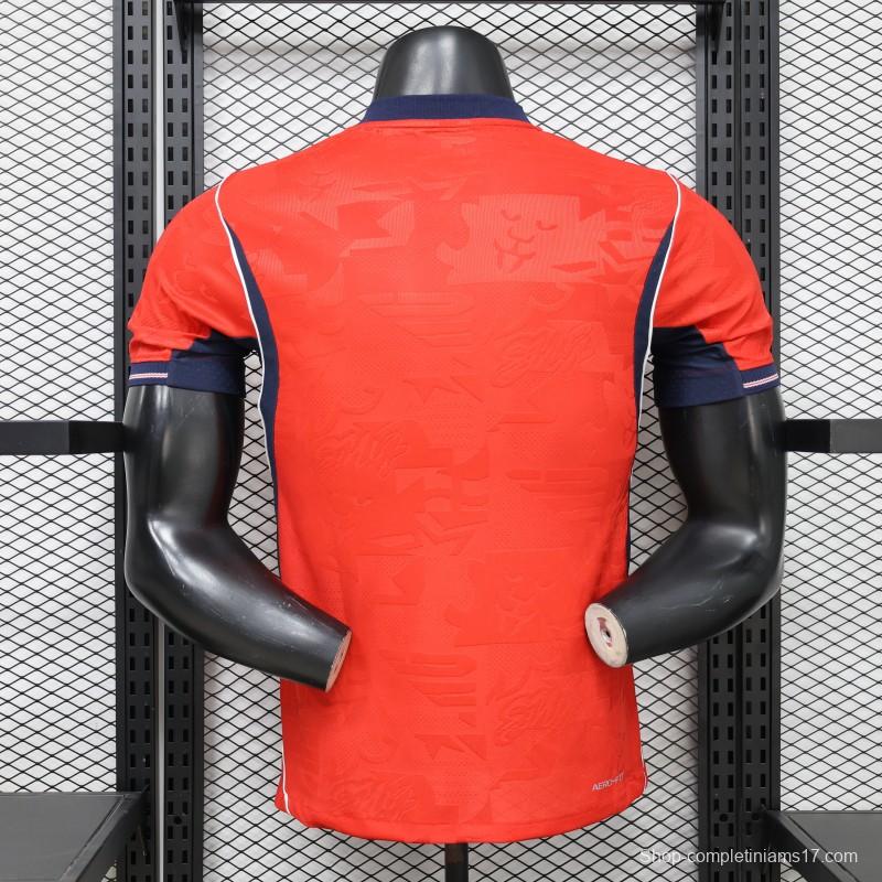 2026 Player Version England Red with Abstract Graphic Pattern Jersey
