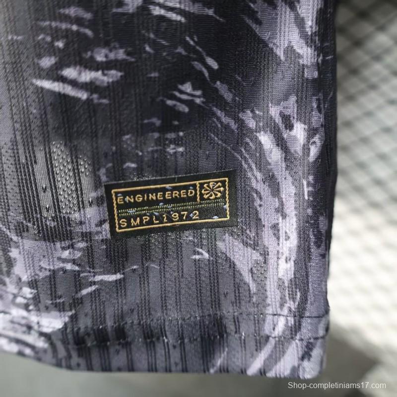 Player Version 2026 England Dark Navy with Lion Brushstroke Pattern Jersey