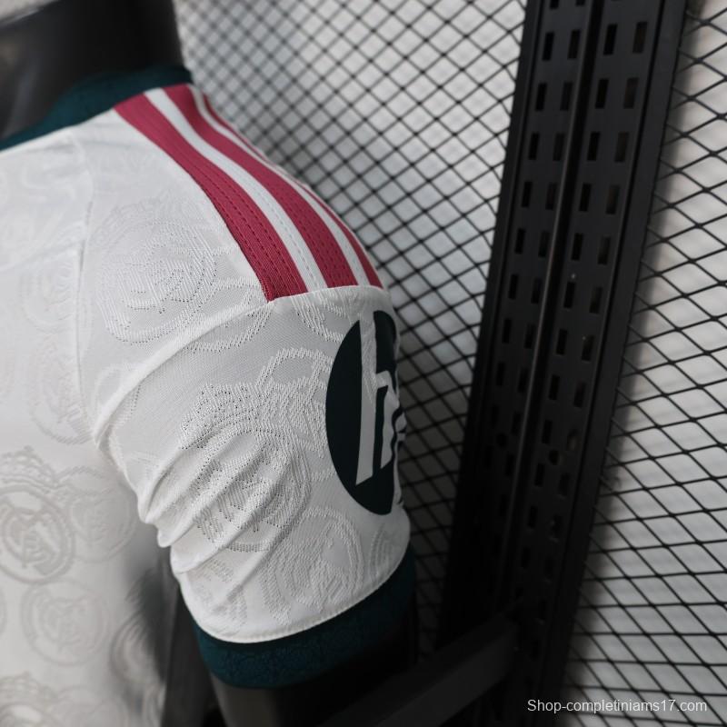 25/26 Player Version Real Madrid White with Subtle Crest Pattern Jersey