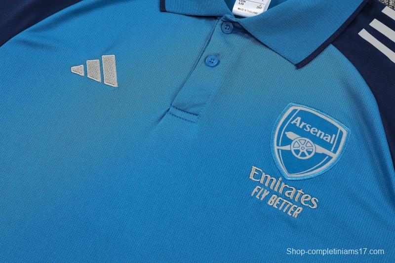 26/27 Arsenal Blue   Polo Training Shirt + Long Pants Tracksuit