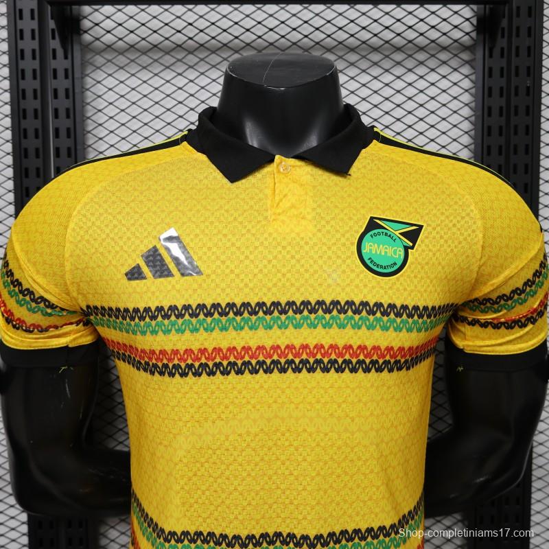 Player Version 2027 Jamaica Home Yellow with Reggae Stripe Jersey