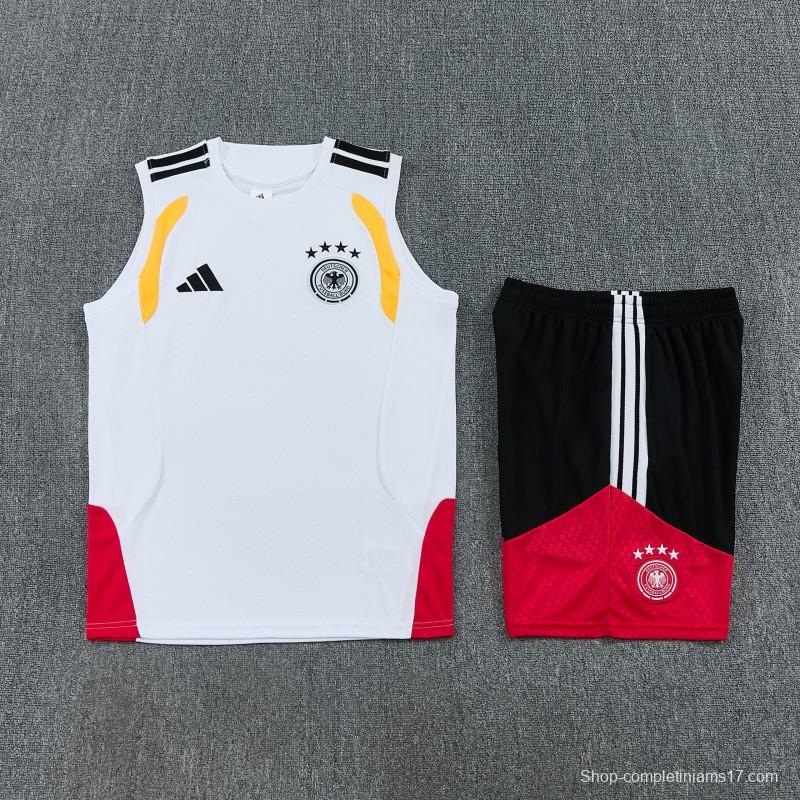 26/27 Germany White  Sleeveless Training Vest +Shorts Set