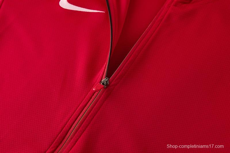 2026 Nike Red Full Zipper Jacket + Long Pants