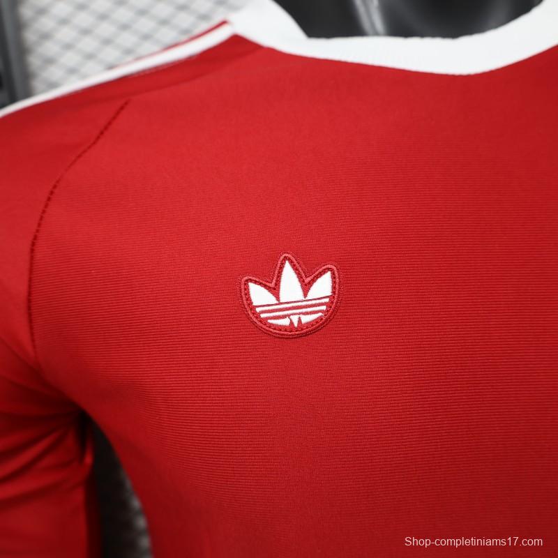 Player Version 2026 Manchester United Red Long Sleeve Adidas Originals Retro Special Edition Jersey