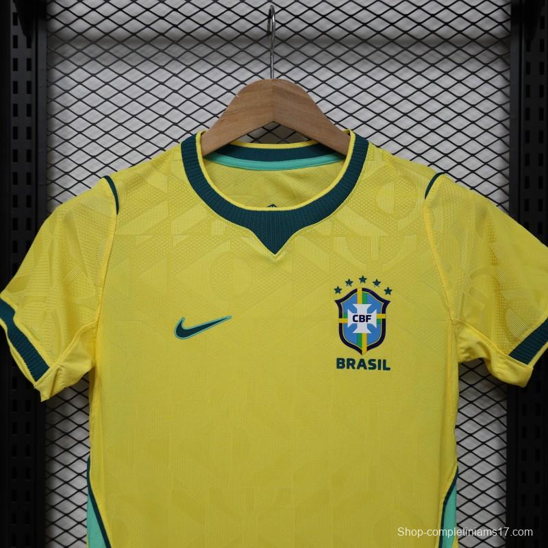 Player Version Women 2026  Brazil Yellow with Green Home Jersey