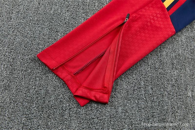 26/27 Spain Home Red Half Zipper Jacket Tracksuit + Long Pants