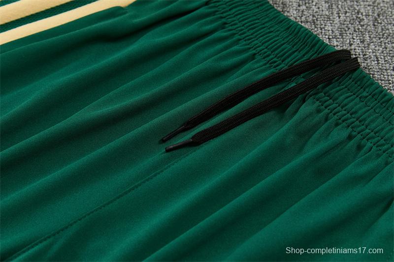 2026 Real Madrid Dark Green Camouflage  Half Zipper Jacket Tracksuit + Long Pants (Adidas)