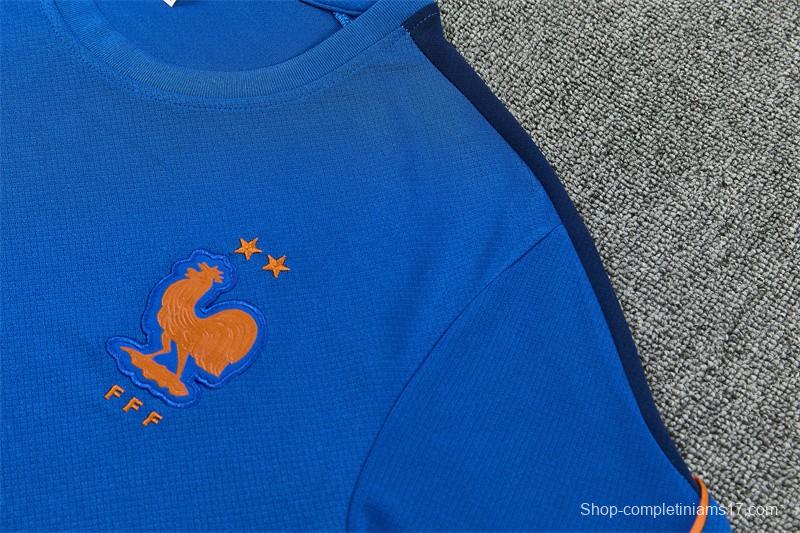 2026 France Blue & Orange Short Sleeve+Soccer Shorts