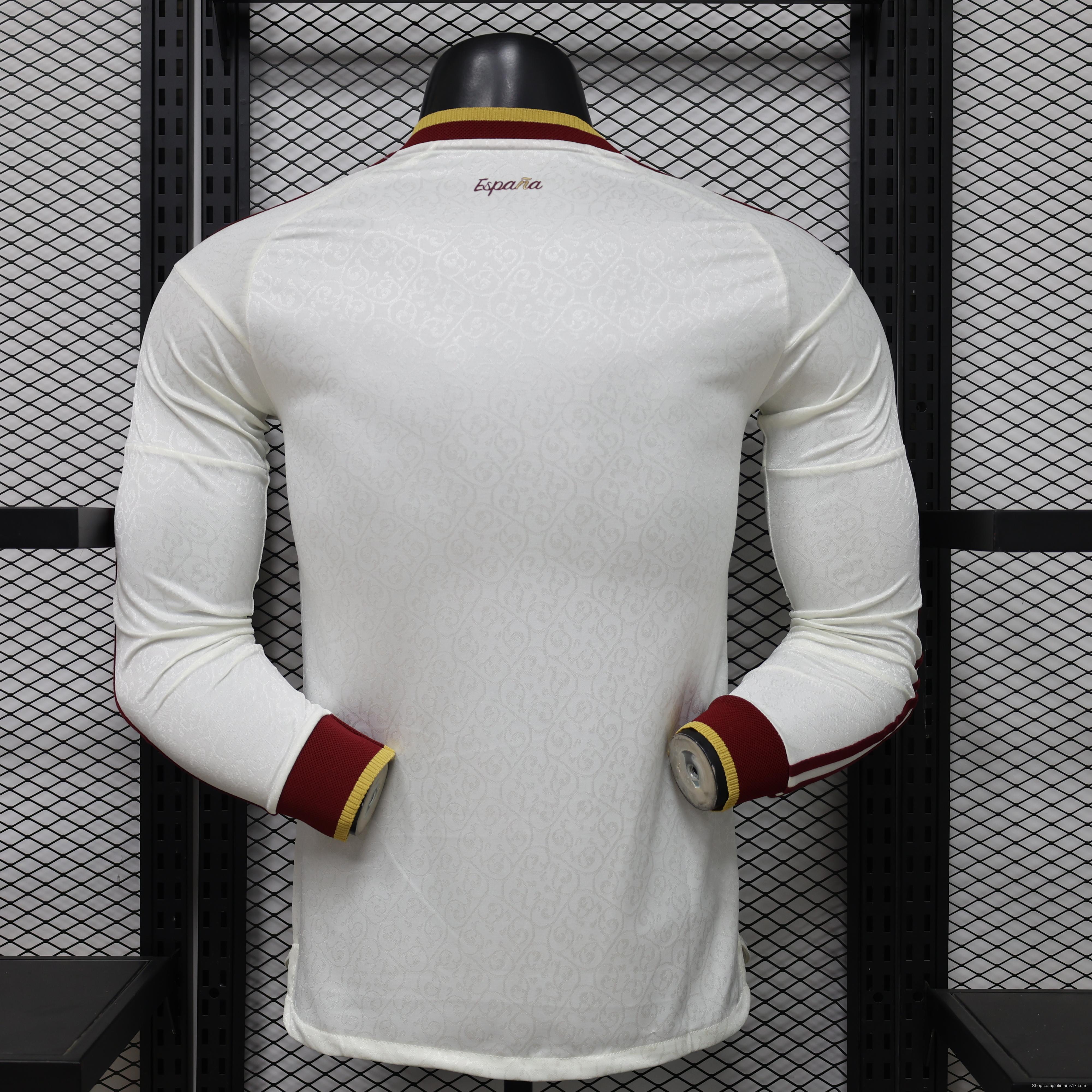 Player Version 26/27 Spain Away  White Long Sleeve Jersey