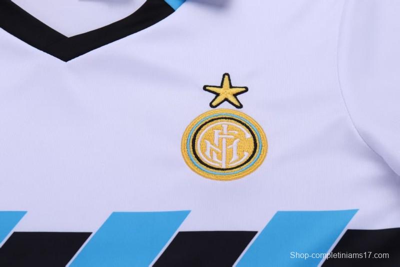 Retro 90/91 Kids Inter Milan White & Blue Away  Jersey