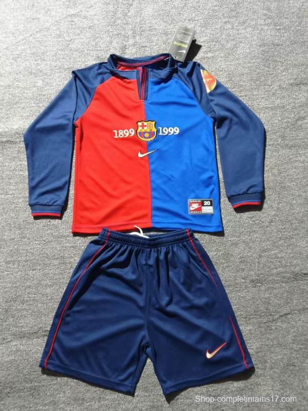 Retro 1899/1999 Kids Barcelona Centennial Long Sleeve Jersey