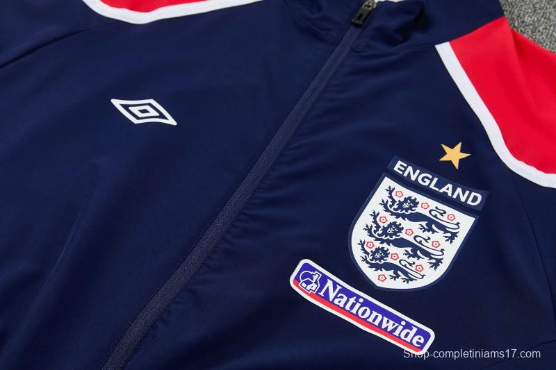 2026 England Navy Blue  Full Zipper Jacket Tracksuit + Long Pants