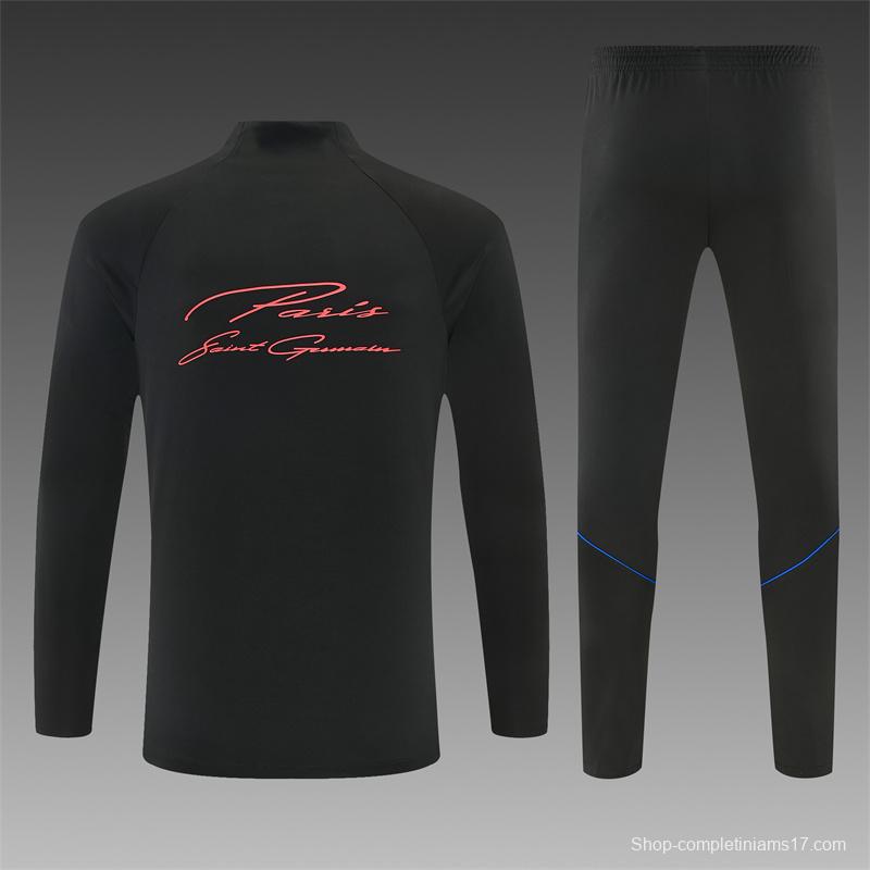 Player Version 26/27 Paris Black Half Zipper Jacket+Long Pants