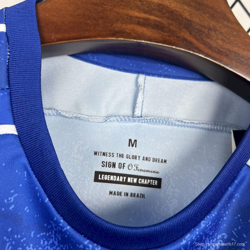 2025 Mens Brazil O Fenomeno#9 Comma Football Blue Jersey