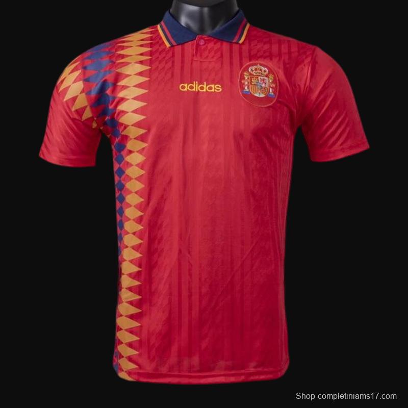 Retro 1994 Spain Home Soccer Jersey