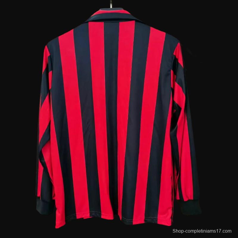 Retro 88/89 AC Milan Home Long Sleeve Jersey