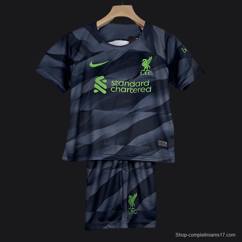 23/24 Kids Liverpool Goalkeeper Black Jersey