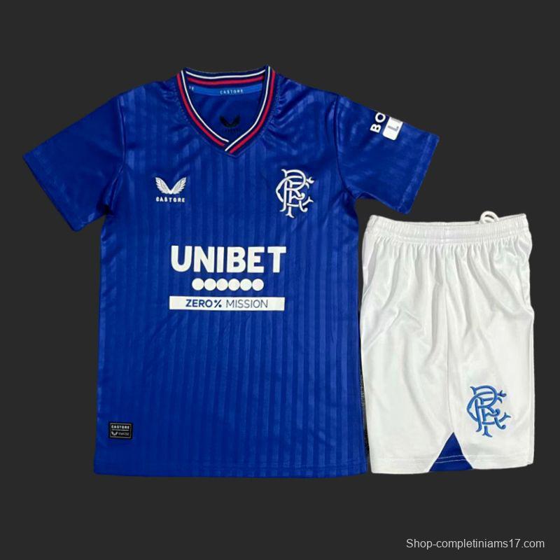 23/24 Kids Glasgow Rangers Home Jersey