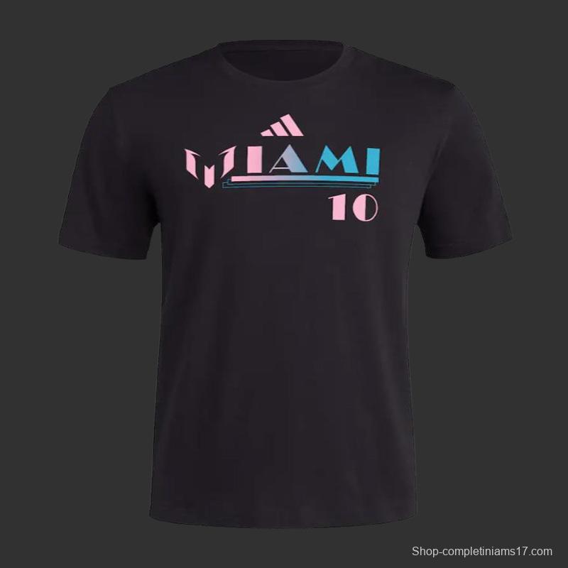 23/24 Messi x adidas Miami Black T-Shirt