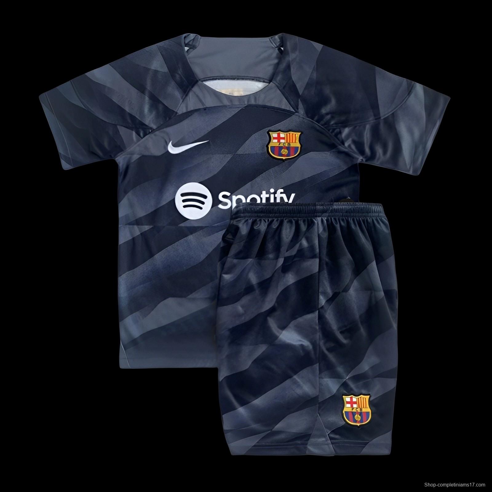 23/24 Kids Barcelona Black Goalkeeper Jersey