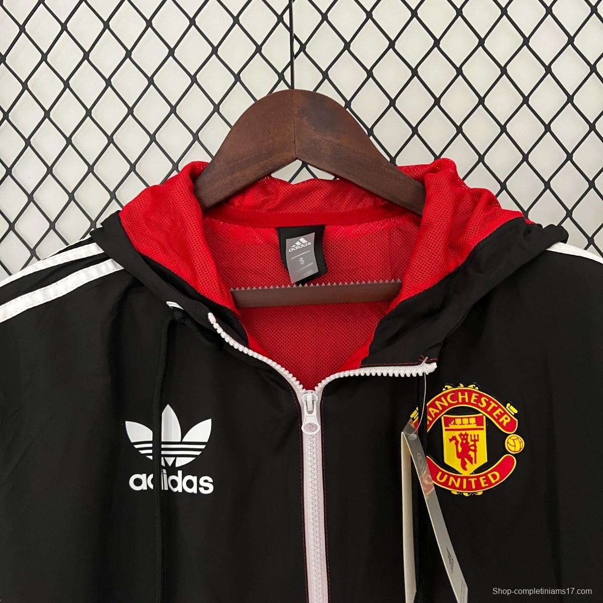 23/24 Manchester United Red/Black Windbreaker