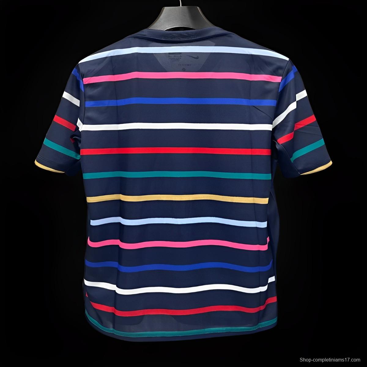 2024 France Training Mixed Color Stripe Jersey