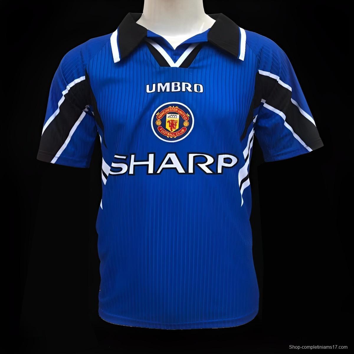 Retro 96/97 Manchester United Away Blue Jersey