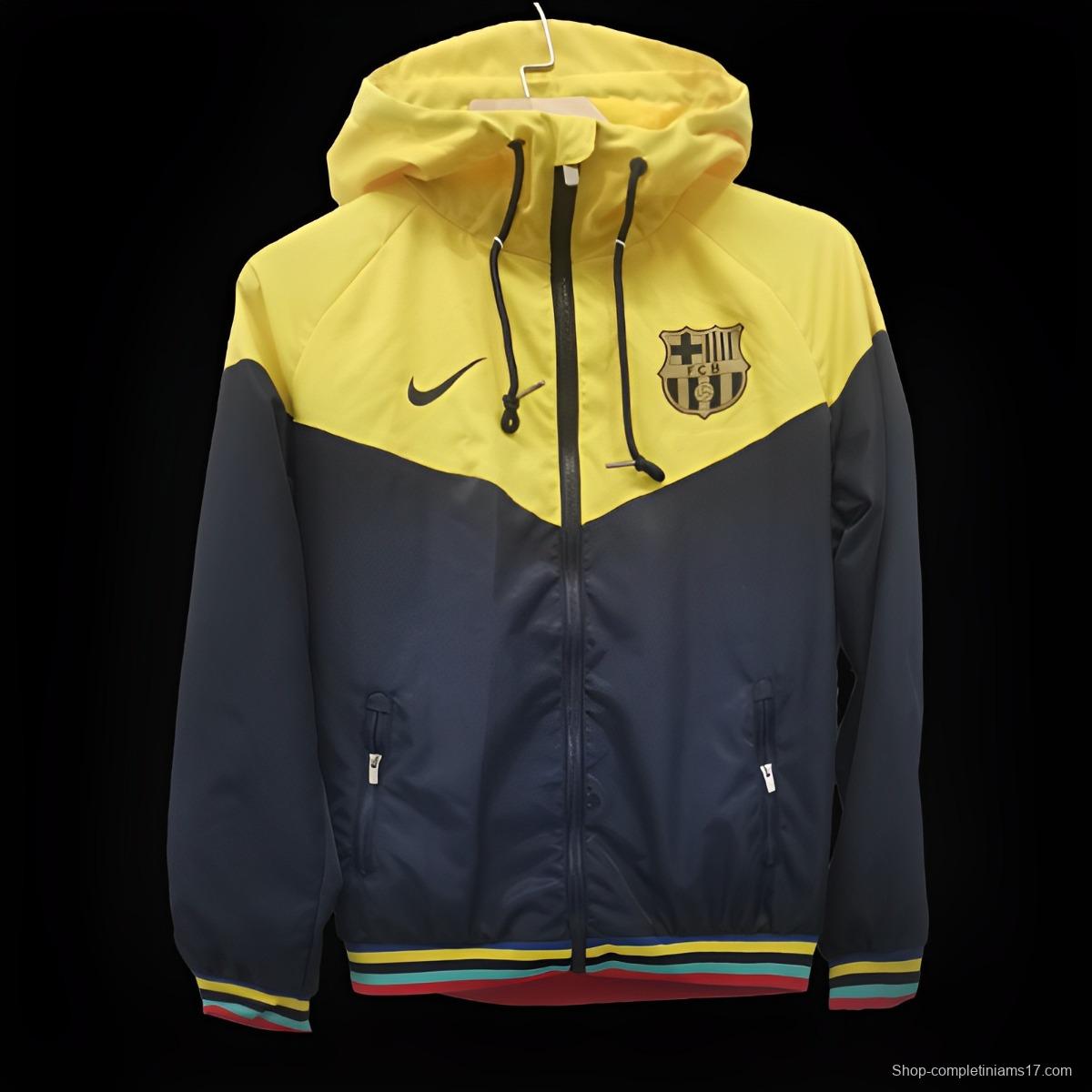 23/24 Barcelona Yellow/Black Windbreaker