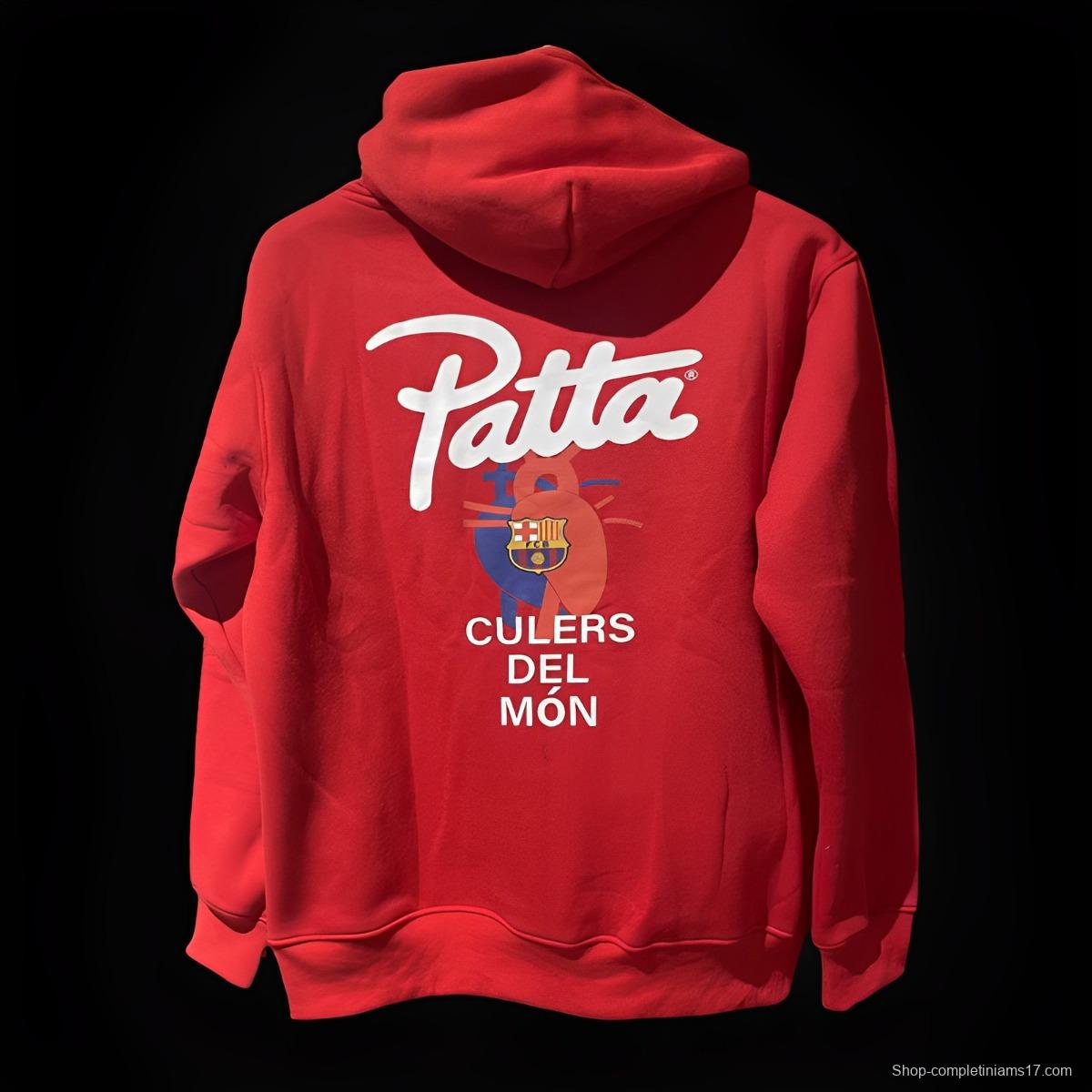 23/24 Barcelona x Patta Red Hoodie