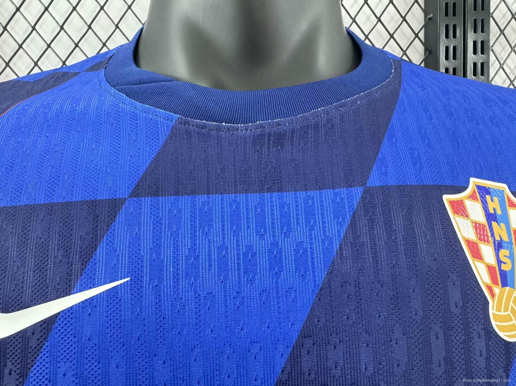 Player Version 2024 Croatia Away Blue Jersey