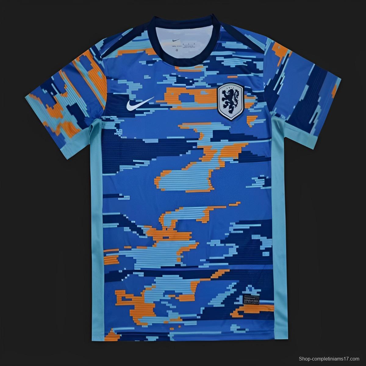 2024 Netherlands Blue Pre-Match Jersey