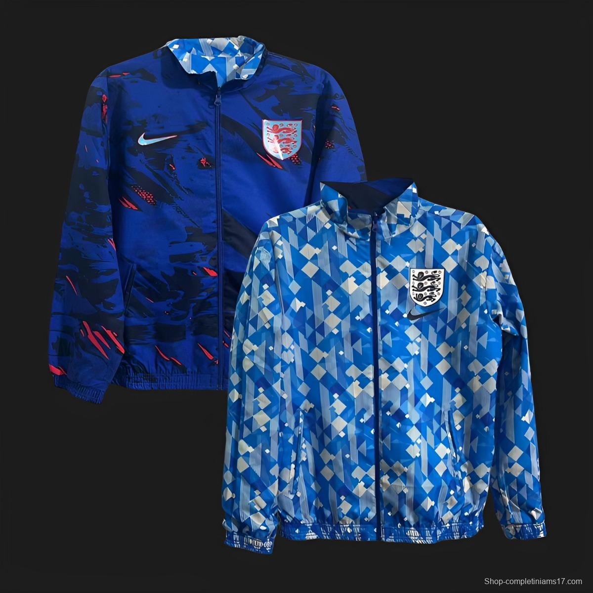 2024 England Reversible Blue/Navy Full Zipper Jacket