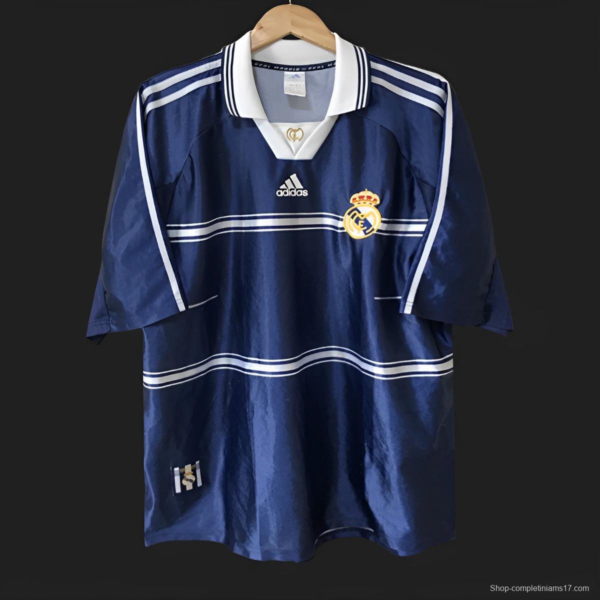 Retro 98/99 Real Madrid Away Blue Jersey