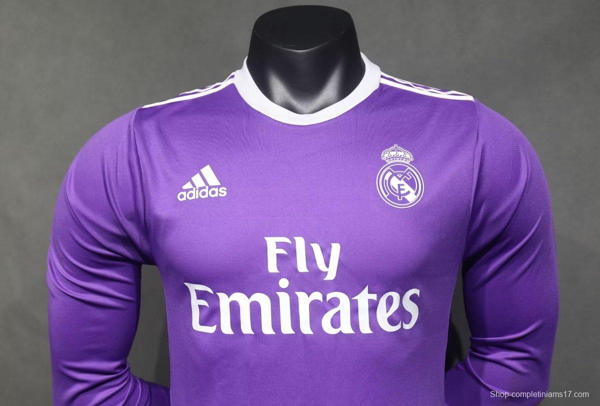 Player Version Retro 16/17 Real Madrid Away Long Sleeve Jersey