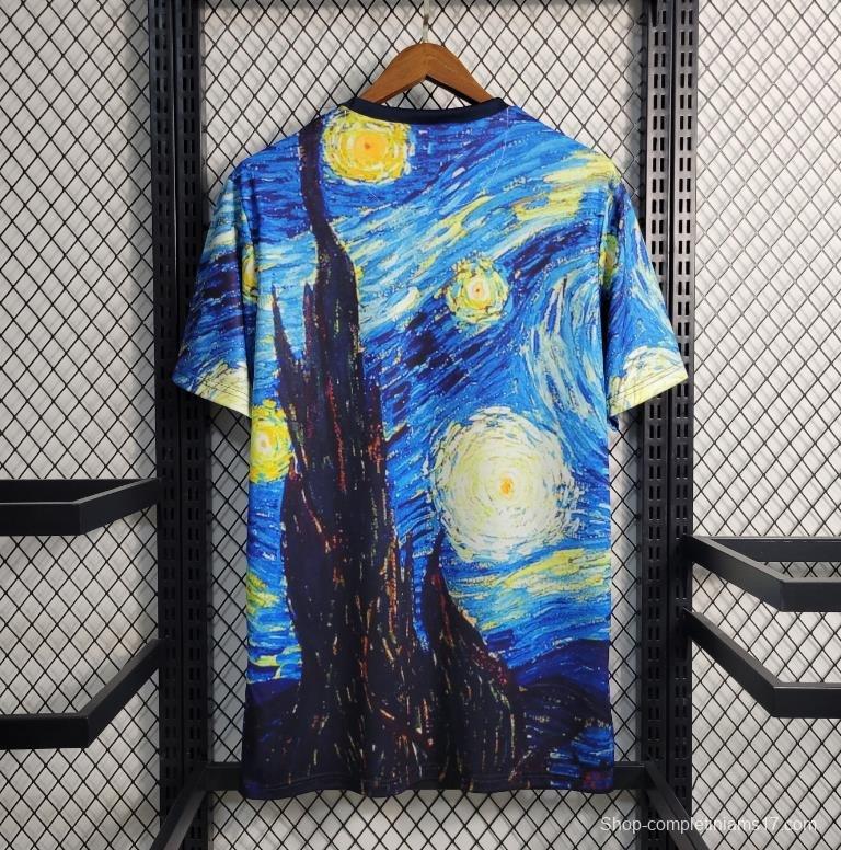 23 24 AJAX X Vincent Van Gogh Vincent Van Gogh Oil Painting Starry Night T-Shirts