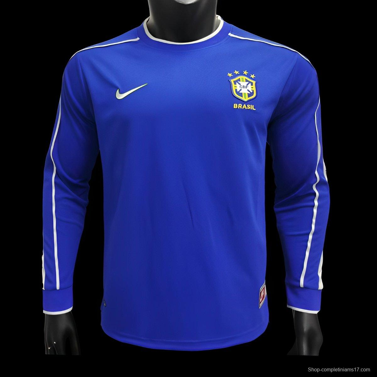 Retro 1998 Brazil Away Long Sleeve Jersey