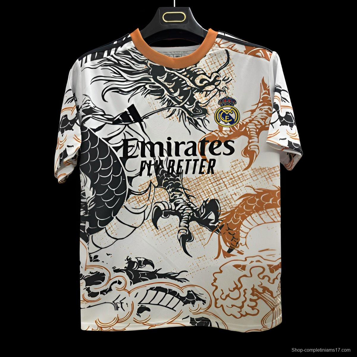 25/26 Real Madrid White with Dragon Design Jersey