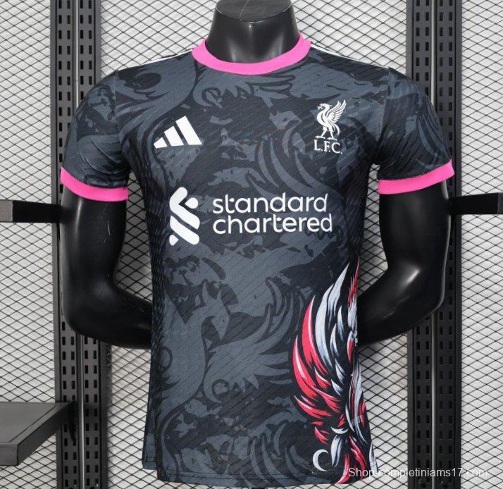 Player Version 25/26 Liverpool Black with Pink Accents Design Jersey