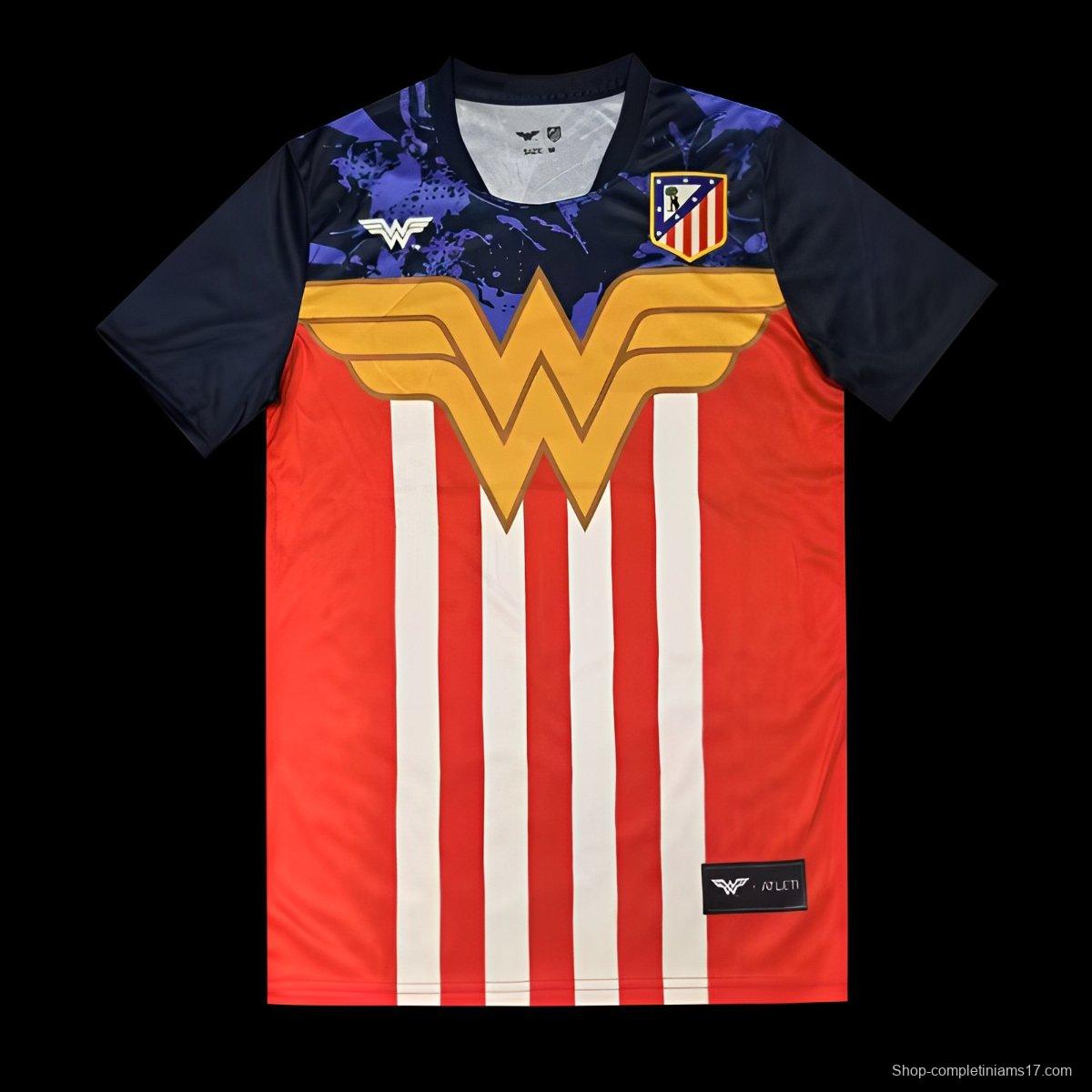 25/26 Atletico Madrid Red and White with Wonder Woman Theme Jersey