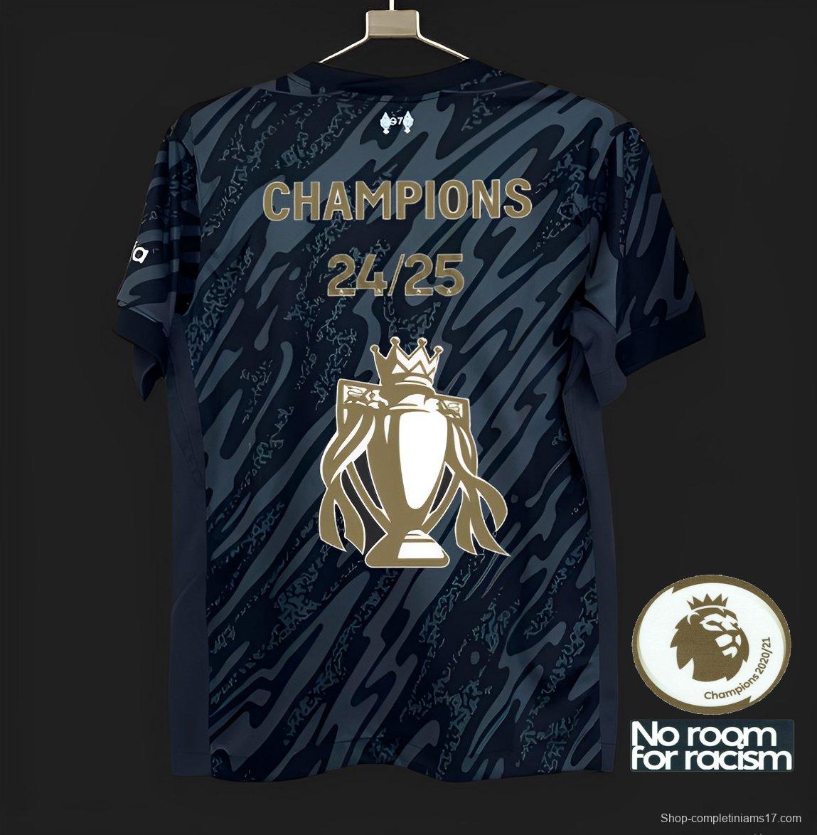 24/25 Liverpool Black Goalkeeper Jersey With Champion Printing