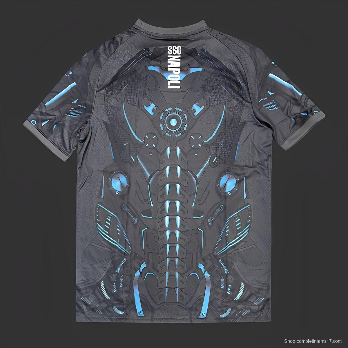 25/26 Napoli EA7 Gray with Robotic Armor Pattern Jersey