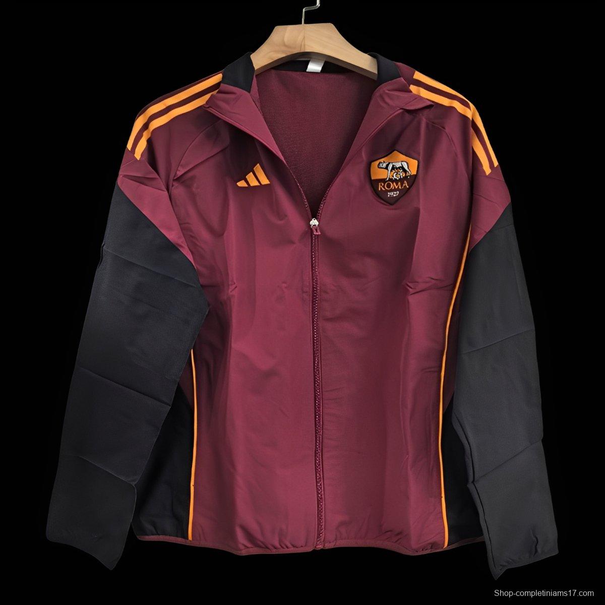 25/26 Roma Wine/Black Full Zipper Windbreaker