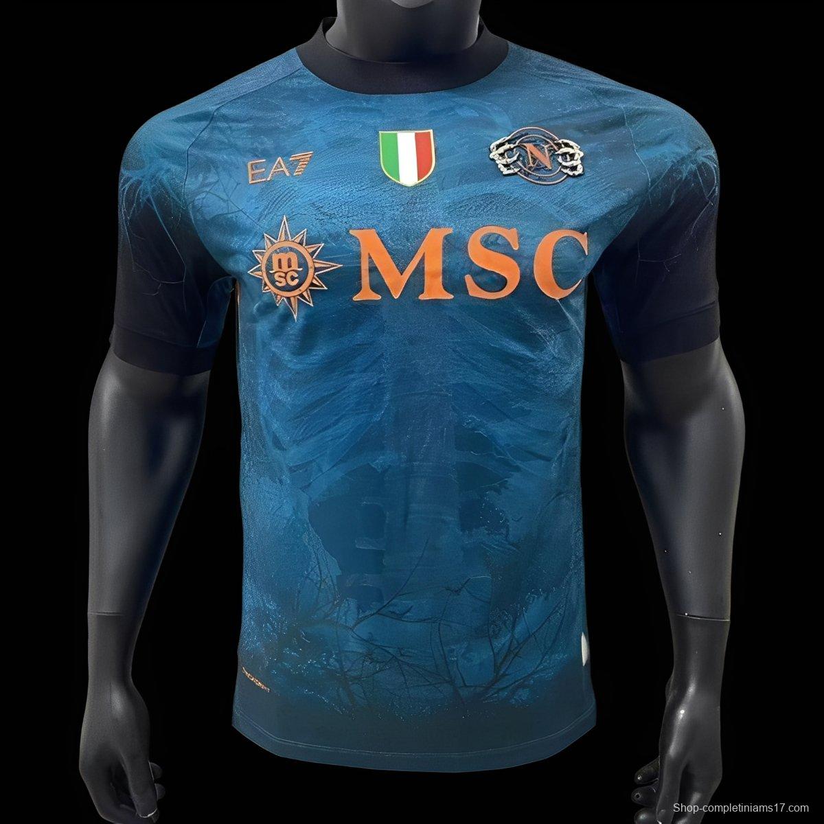 Player Version 25/26 SSC Napoli Halloween Blue  Jersey-Glow In Dark