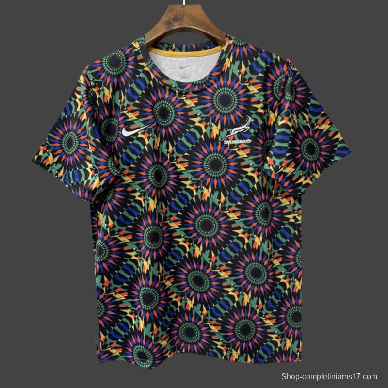 2026 South Africa Springboks Multicolor with Kaleidoscope Sunburst Jersey