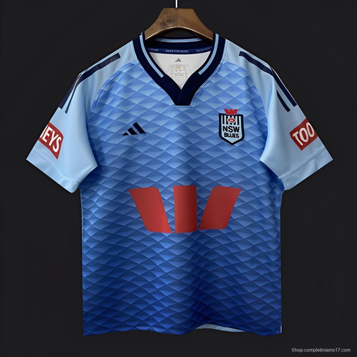 2026 NSW Blues Sky Blue to Navy Blue Gradient with Diamond Pattern Jersey
