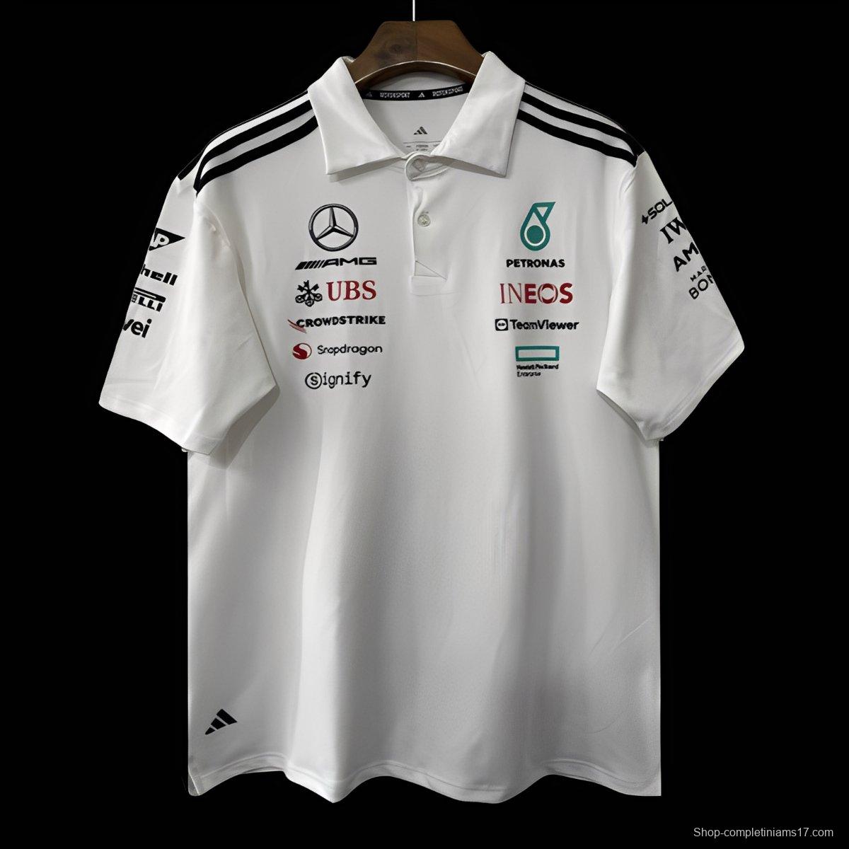 2026 F1 Mercedes-AMG Petronas F1 Team White Polo Shirt