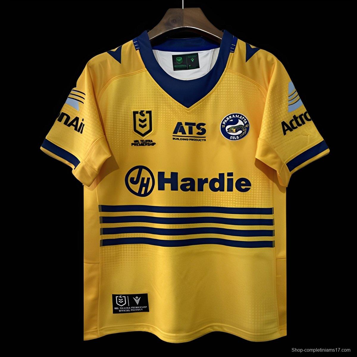 25/26 Parramatta Eels Gold with Navy Stripes Jersey