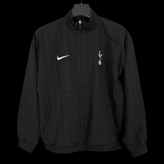 25/26 Tottenham Hotspur Black Grid Windbreaker